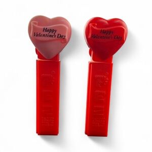 Vintage Valentine's Day Footless Heart PEZ Dispensers